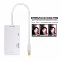 3 en 1 Thunderbolt Mini Display Port Mini DP 1,2 A HDMI VGA DVI 4K Cable Adaptador convertidor al por mayor
