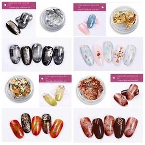 Nail Art Quatre Couleurs <span class=keywords><strong>Or</strong></span> Argent Feuille Coucher de Soleil Rouge Plastique Platine Papier Cristal <span class=keywords><strong>Boue</strong></span> 2D Luxe Ecologique Manucure Paillettes - Product Image 3