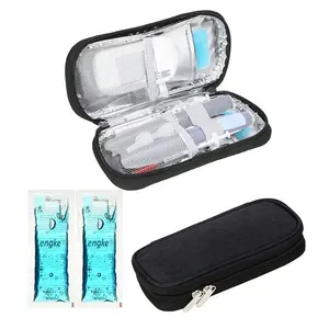 Taşınabilir su geçirmez tıbbi buz paketi yalıtımlı soğutucu çanta durumda tıbbi diyabetik insülin soğutucu seyahat malzemeleri çantası