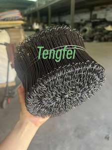 Fil de ligature noir recuit plat de 6 pouces, calibre 16, 1000 pièces, double boucle, pour renforcement de câbles et liens de barres d'armature - Product Image 1