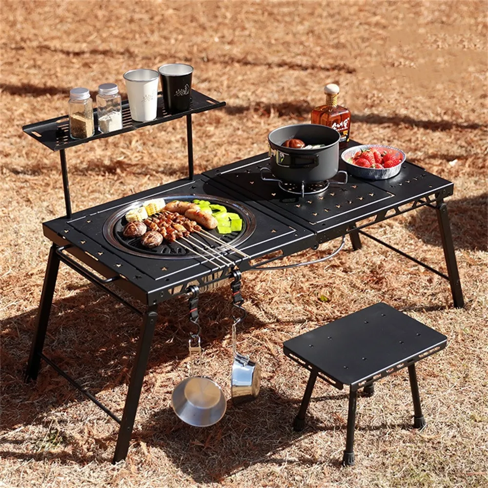 Individuelle leichte Outdoor-Taktiken IGT Aluminium Metall Camping Grill Picknick Esstisch Klapptische Outdoor