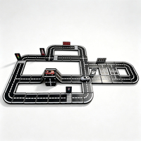 Ensemble de blocs de construction magnétiques en plastique de 61 pièces, 7,5 cm, pièces modulaires pour piste de course, panneaux de signalisation, voitures, jouet éducatif STEM pour enfants de 3 ans et plus