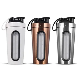 700ml 24 oz bpa free 304 stainless steel coffee mugs self mixing protein custom print shaker cup for morning travelling office