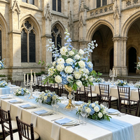 DKB Bola Bunga Artifisial Berkualitas Tinggi Diameter 50cm Warna Biru Muda dan Putih untuk Dekorasi Pesta Pernikahan