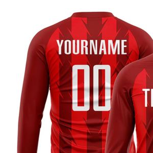 Geometric Pattern <b>Long</b> Sleeve Soccer Jersey Football Shirt Breathable Lightweight Performance Sportswear for Team Training <b>Match</b> - Product Image 5