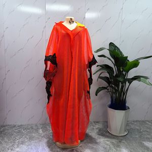 Robe de soirée en dentelle pour femmes africaines Robe de soirée en mousseline Robe longue à manches bouffantes pour femme de grande taille - Product Image 6