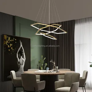 Led Soft Tube Modern Pendant Light Lamp Gold Ring Chandelier Bedroom Living Dining Room Ring Pendant Lamp Led Aluminum Profile