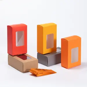 OEM 6 pcs 버블 휴대용 티백 패키지 상자 재활용 투명 PVC 창 로고 크래프트 종이 차 선물 상자
