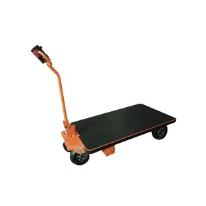 Electric Transfer Trolley Outdoor Electric Flat Trolley Cart For Logistics Moving Cargo Hand Truck