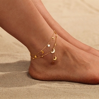 Chevillère Bowei Nouvelle Collection Étoile et Lune Double Pompon pour Femme, Luxe Léger, Design de Niche Haut de Gamme