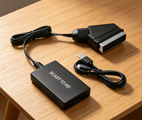 SCART-Eingang zu HDMI-Ausgang Konverter 720P/1080P SCART Composite zu HDTV mit USB-Kabel für Sky Box VCR Blu-ray Player