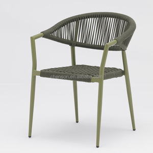 Tất cả thời tiết nhôm xếp chồng ghế vườn-dây cao cấp dệt ghế ăn ngoài trời - Product Image 5