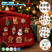 Set di Spille Smaltate Personalizzate per Natale, Spilla in Metallo per le Feste, Distintivo in Lega con Cartoni Animati, Albero di Natale, Renna, Pupazzo di Neve, Placcato Oro, Regalo