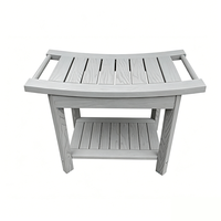 Table d'appoint Adirondack avec étagère de rangement à 2 niveaux en HIPS, table d'appoint de jardin pour balcon, pelouse, cour