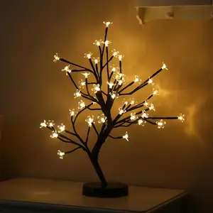Mini lampes décoratives LED en fleur de cerisier, pour intérieur, arbre de bonsaï, décoration