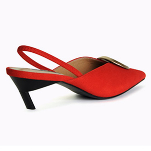 <span class=keywords><strong>Sandali</strong></span> con <span class=keywords><strong>tacco</strong></span> <span class=keywords><strong>medio</strong></span> in stile francese da <span class=keywords><strong>donna</strong></span> in vera pelle a punta piccole scarpe Muller stile profumato con cinturini posteriori scarpe in pelle scamosciata - Product Image 5
