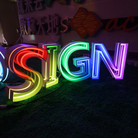 Lettres lumineuses en miroir infini 3D personnalisées, enseigne publicitaire, miroir en acrylique lumineux, enseigne en néon, logo d'entreprise, art de magasin