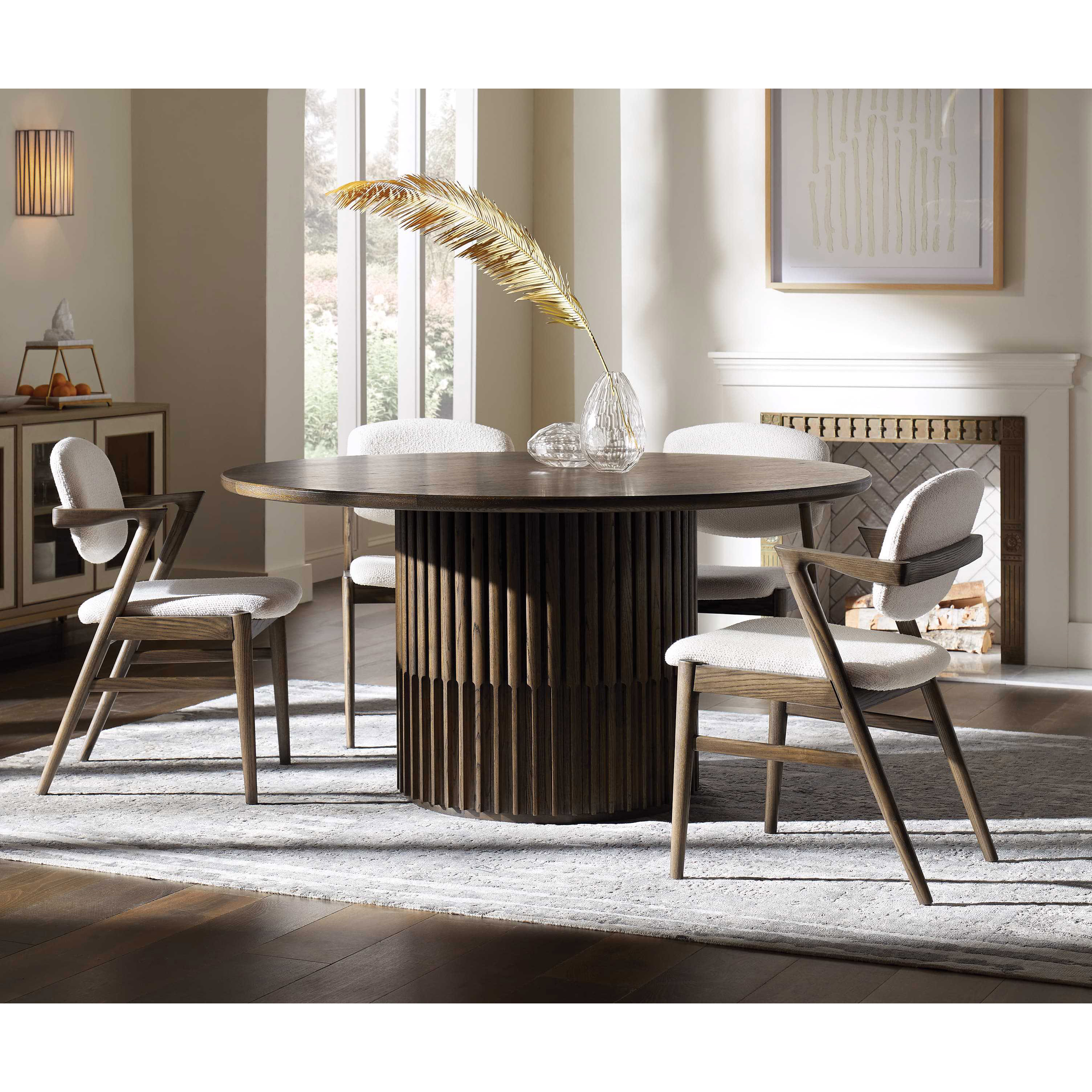 Modern hotel room furniture natural new design solid oak wood simple design restaurant round dining table