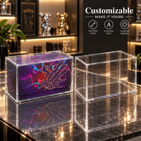 Boîte de présentation magnétique en acrylique premium personnalisable pour boîte cadeau Dragon abstrait violet, support super magnétique N52 avec protection UV