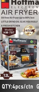 หม้อทอดไร้น้ำมัน Hoffmans 12 ลิตร 2400 วัตต์ 220 โวลต์ ปรับอุณหภูมิได้ มีหน้าต่างมองเห็นได้ จอ LCD สัมผัสอัจฉริยะ เตาอบในครัวเรือน สำหรับแอฟริกาตะวันตก Hoffmans HM-7 - Product Image 4