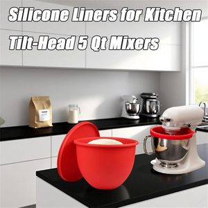 Revêtements de <span class=keywords><strong>bol</strong></span> en silicone avec couvercles pour bols <span class=keywords><strong>KitchenAid</strong></span> 6-Qt, en silicone premium extra-épais avec aérations intégrées - Product Image 3