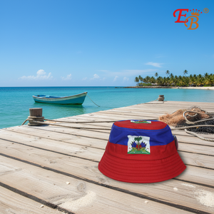 Chapeau de pêcheur haïtien 6\" en toile de soie, casquette de sport imprimée pour la pêche, les sorties décontractées, le ski, portable, emballé en plusieurs formats, 144 pièces/boîte - Product Image 5