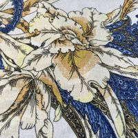 Tissu de canapé en velours tricoté chaîne super doux imprimé de fleurs personnalisées Textiles de maison imperméables pour meubles et rideaux