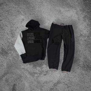 Chándales de algodón para correr de retazos personalizados, ropa de calle con estampado de patrones, Jersey y pantalones de chándal, chándales para hombre de 2 piezas - Product Image 3