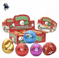 Jouet anti-stress à presser en forme de chignon à bulles scintillant de Noël, marmelade à rebond lent, jouet sensoriel LP, cadeau de fête pour enfants