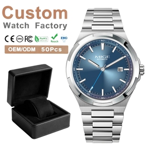 Montre mécanique pour homme de style professionnel à faible MOQ, avec mouvement automatique, boîtier et bracelet en acier inoxydable, marque privée - Product Image 1
