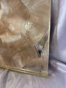 Verre artistique laminé en spirale dorée de qualité supérieure, structure de sécurité trempée, résistant aux bris, pour panneaux décoratifs de portes et fenêtres - Product Image 5