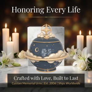 Custom Creative Planet Pet Urn <strong>Dogs</strong> Cats <strong>Ashes</strong> Handmade Galaxy Memorial Jars Biodegradable Durable Ceramic Customizable Keepsake - Product Image 2