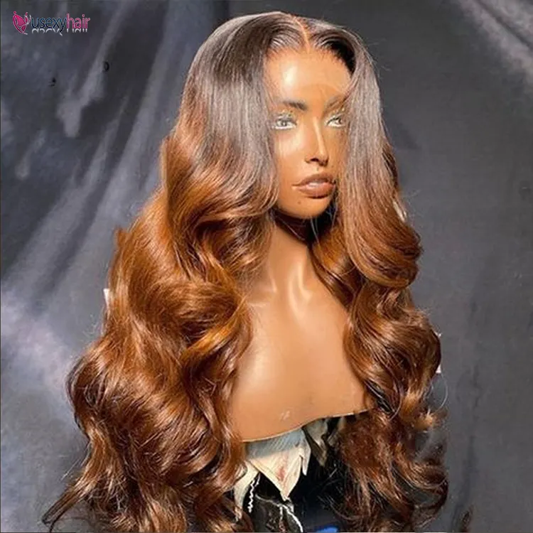 Hd 13X4 Lace Frontale Pruik Body Wave Ombre Grijs Blond Bruin Gekleurd Pre-Tokkel Lijmloze Kantsluiting Pruiken Voor Dames