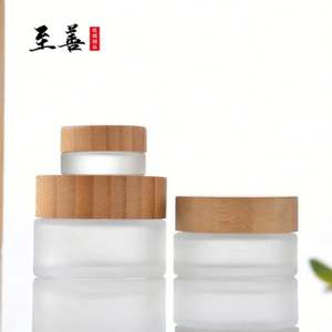 Pot cosmétique de 200ml Pot de crème en verre de 150ml Pot de crème en verre de 15ml 30ml 50ml 100ml avec couvercle en bambou pour crème pour le visage - Product Image 5