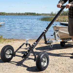 Chariot de remorquage robuste <span class=keywords><strong>pour</strong></span> bateau et <span class=keywords><strong>camping</strong></span>-<span class=keywords><strong>car</strong></span>, capacité 300 kg, avec attelage 1 7/8 pouces - Product Image 3