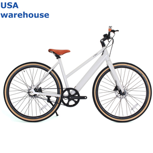 Vélo de ville USA Warehouse 250W Motor Road Bike <span class=keywords><strong>Vanmoof</strong></span> Style 700C Carbon Belt Step Thru Single Speed Hydraulic Disc Brakes - Product Image 4