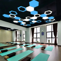 60*60cm Hexagone Led Suspension Noir Led lampes de forme hexagonale Pour Café Maison Couloir hexagone forme suspension 24 pouces