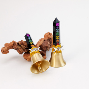 Varita <span class=keywords><strong>de</strong></span> Cristal <span class=keywords><strong>de</strong></span> Obsidiana con 7 Chakras para Reiki, Curación, Rituales <span class=keywords><strong>de</strong></span> Brujería y Limpieza Energética, Venta al Por Mayor - Product Image 5