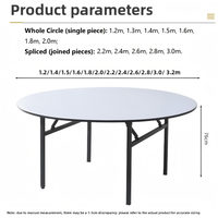 Table de banquet ronde pliante en PVC sur mesure |   Table de réception imperméable et résistante à l'huile pour hôtel, restaurant, mariage