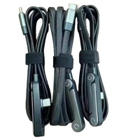 Kabel Pengisian Cepat 240W Nylon Braided 90 Derajat Putar 360 Derajat Multi-Sudut Penahan Kabel USB Tipe-C untuk Ponsel