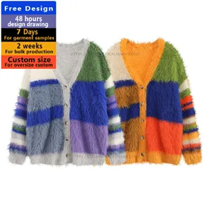2023 cardigan mohair logo personnalisé laine tricot jacquard pelucheux tricoté coton tricots pull mohair pull