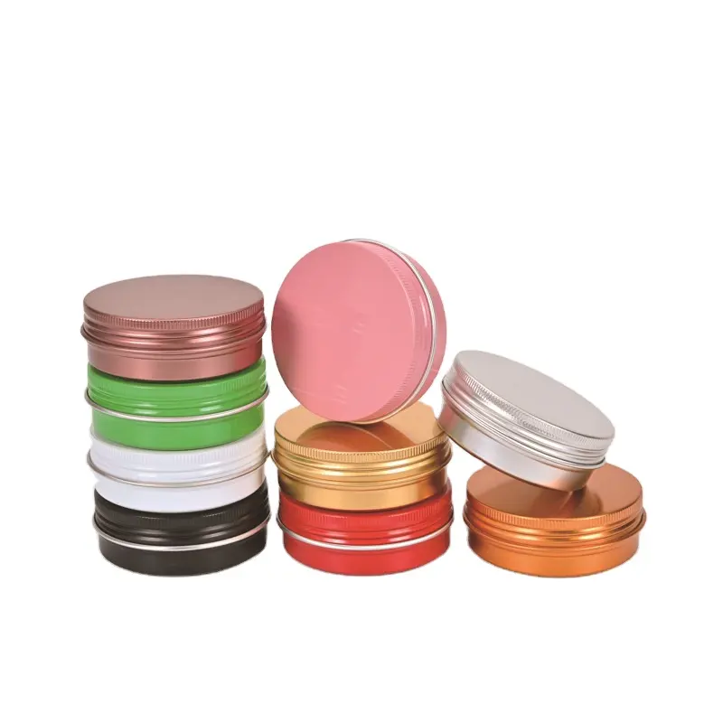 Aluminum Tin Jar 60 ml Refillable Containers Clear Top Screw Lid Round Tin Container Bottle for Cosmetic Lip Balm Cream
