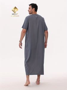 ชุดละหมาดสำหรับผู้ชายมุสลิม HARAMAIN โดดเด่นด้วยสไตล์ชาติพันธุ์ที่เรียบง่ายและทันสมัย ชุดอาหรับแบบ Thobe ที่สง่างาม - นุ่มสบาย - Product Image 4