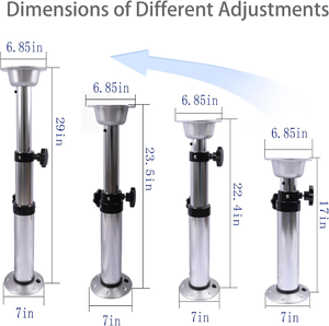 HWHongRV طاولة قارب قابلة للتعديل من سبائك الألومنيوم 3 مستويات قابلة للضبط قاعدة تثبيت داخلية قابلة للفصل مع قاعدة حامل - Product Image 3