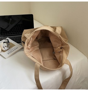 Sac fourre-tout en toile de coton blanc uni personnalisé, brodé sur mesure, grand format, réutilisable, avec logo - Product Image 5