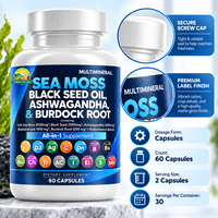 OEM 500mg/1000mg Shilajit Sea Moss Bladderwrack Capsules Black Seed Oil Ashwagandha Complément Herbal Naturel pour Adultes