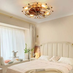 Modern Industrial Low Profile Caged Ceiling <b>Fan</b> With Lights 48 Inch <b>Remote</b> <b>Control</b> Household - Product Image 6