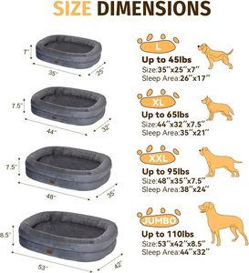 Luxuriöses, menschengroßes Hundebett, umweltfreundlich, winterkomfortabel, waschbar, riesiges großes Haustierbett/Sofa für Menschen, Erwachsene und Hunde - Product Image 2