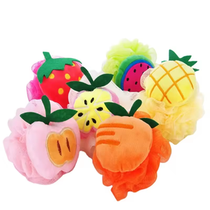 Cute Children's Spa Shower Loofah Body Wash Scrubber Mesh Pouf <strong>Bath</strong> <strong>Scrunchies</strong> with Bag Effective in Removing Dead Skin - Product Image 1