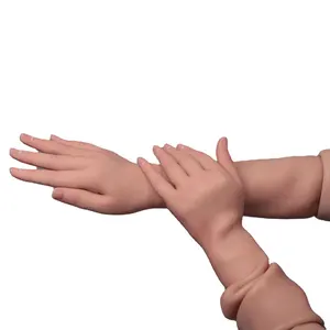 Crossdresser 실리콘 여성 손 장갑 소매 고도로 시뮬레이션 된 피부 인공 보철 팔 손 커버 흉터